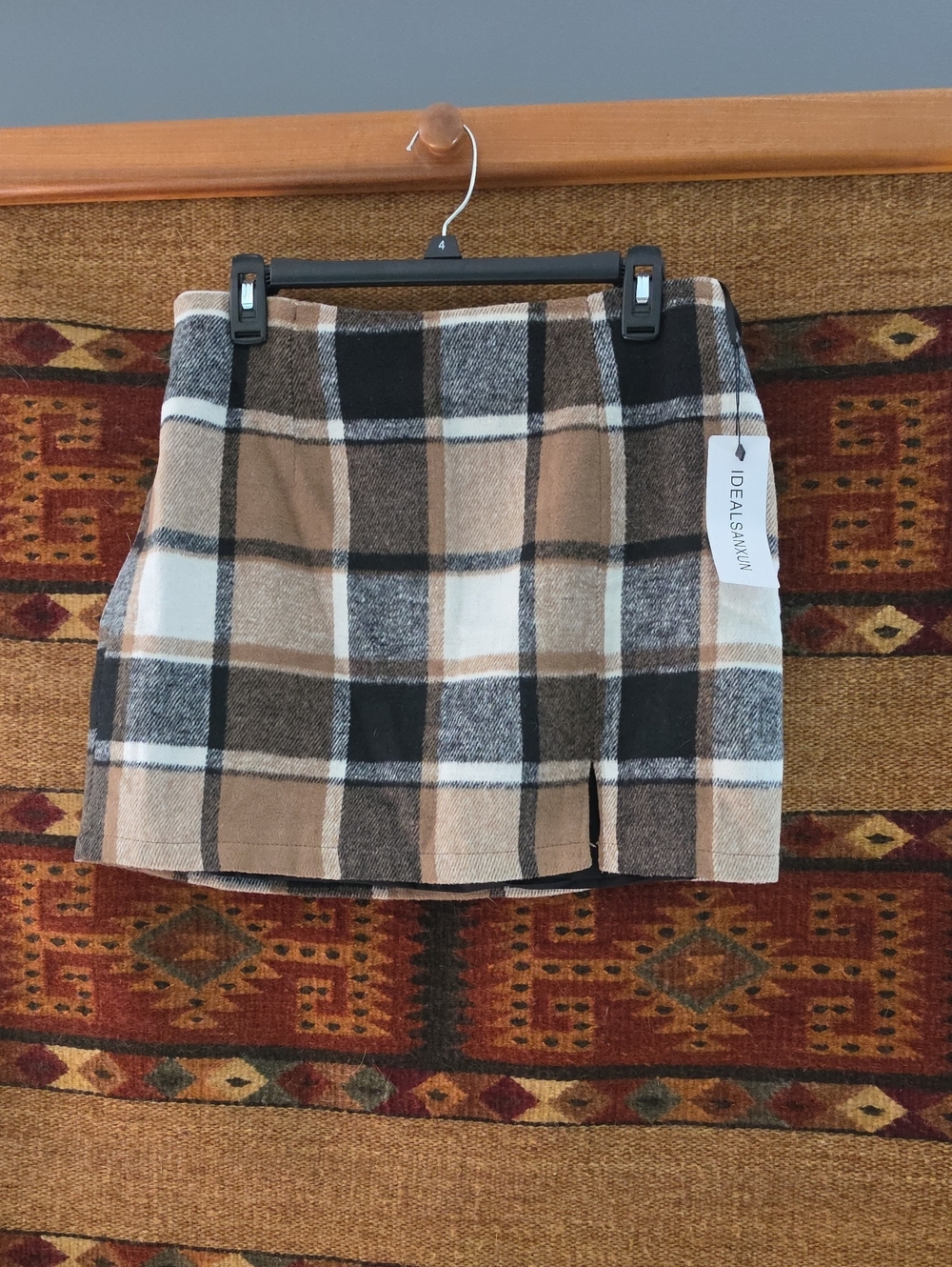 Brown Plaid Mini Skirt